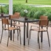 Mesa Bios con sobre de cristal de Ingenia. Mesas para comedor o salón.