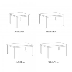 Mesa Bios con sobre de cristal de Ingenia. Mesas para comedor o salón.