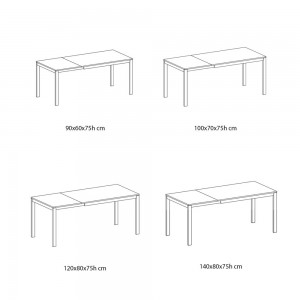 Mesa Eos Extensible Cristal  de Ingenia. Mesas extensibles para comedor.