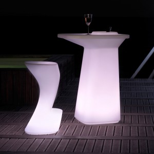 Mesa Macetero Light Moma High Autorriego Con Doble Pared y Luz Led