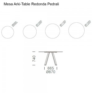 Mesa Arki-Table Redonda de Pedrali. Mesas de diseño. Mesas redondas mordernas.