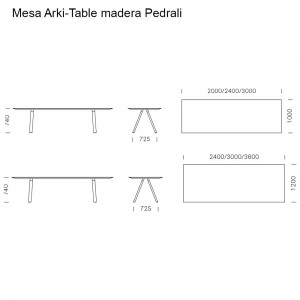 Mesa Arki-Table madera de Pedrali. Mesas de diseño. Mesas modernas contract.