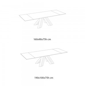 Mesa Twist Extensible Melamina o Mármol de Ingenia. Mesas para comedor.