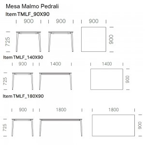 Mesa Malmo de Pedrali. Mesas de diseño italiano. Mesas de comedor modernas.