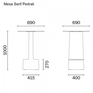 Mesa Serif de Pedrali. Mesas de diseño para exterior. Mesas altas para jardín.
