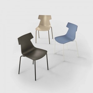Silla Giulia de Ingenia. Silla apilable con estructura en metal. Sillas modernas.