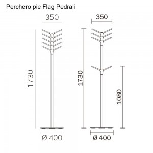 Perchero pie Flag de Pedrali. Percheros de diseño. Percheros modernos.