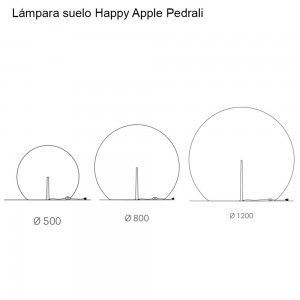 Lámpara suelo Happy Apple de Pedrali. Lámparas de diseño. Lámparas LED.