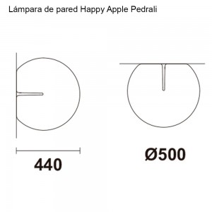 Lámpara de pared Happy Apple de Pedrali. Lámparas de diseño. Lámparas modernas.