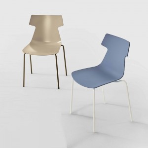 Silla Giulia de Ingenia. Silla apilable con estructura en metal. Sillas modernas.