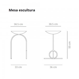 Mesita auxiliar de diseño Giro de Viccarbe. Mobiliario para interiores.