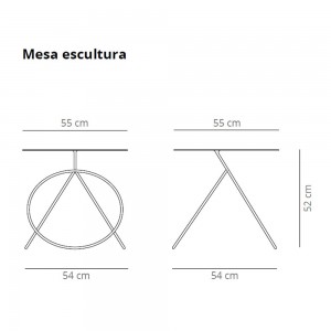 Mesita auxiliar de diseño Bamba de Viccarbe. Mobiliario para salón. Diseño escultural.
