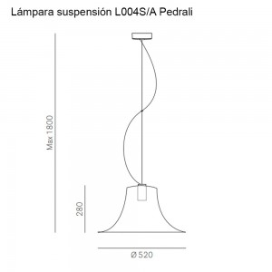 Lámpara suspensión L004S/A de Pedrali. Lámparas de diseño. Lámparas modernas.