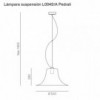 Lámpara suspensión L004S/A de Pedrali. Lámparas de diseño. Lámparas modernas.