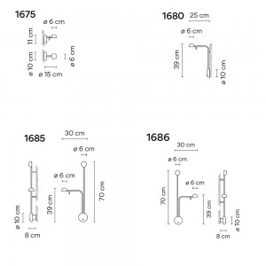 Lámpara aplique Pin de Vibia. Lámparas modernas ideales para salones. 