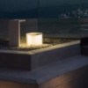 Lámpara suelo empty de Vibia. Lámparas modernas ideales para exteriores.