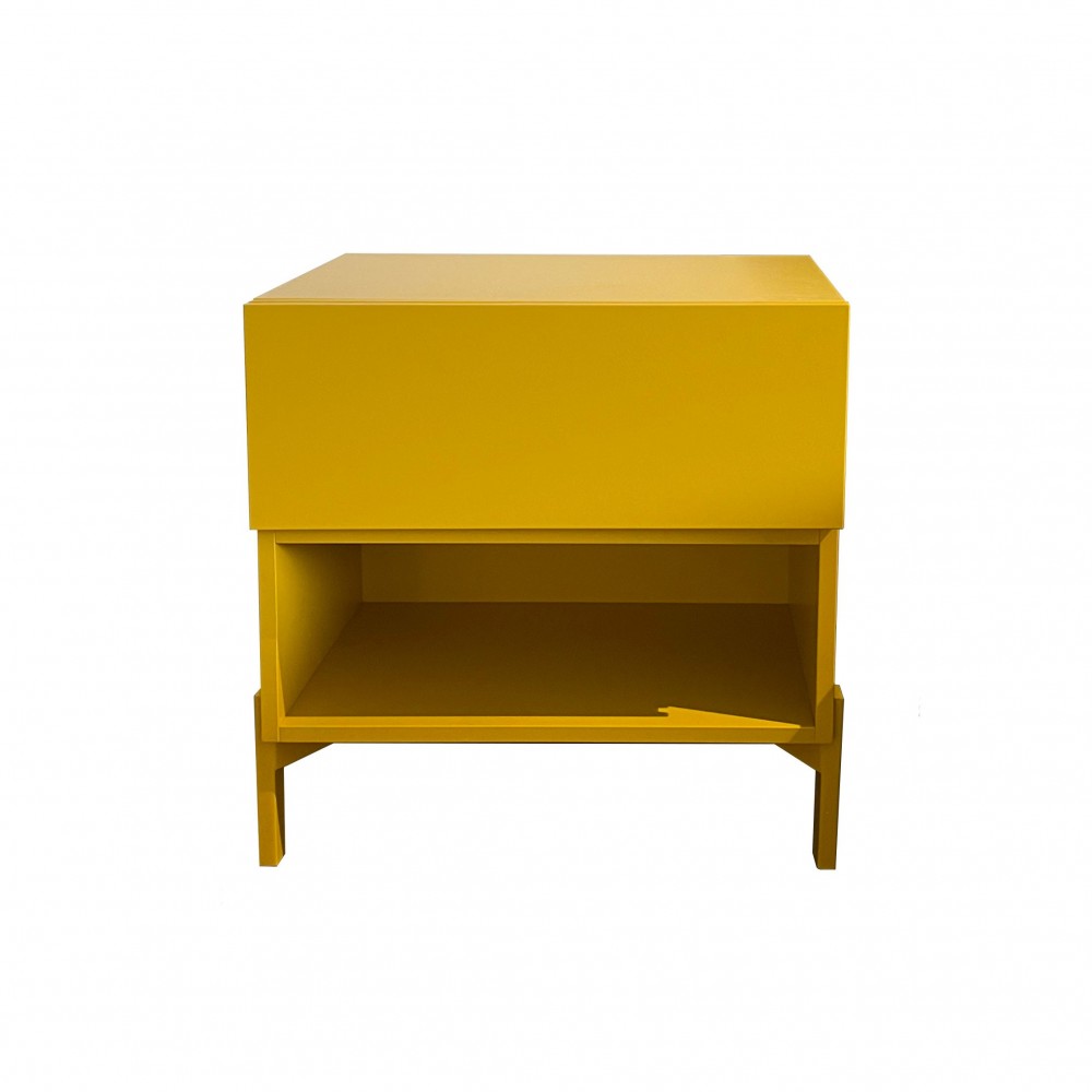 Mesita cajones L11 de Vive color amarillo de oferta. Muebles modernos.