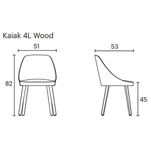Silla moderna Kaiak 4L Enea. Diseño moderno tapizado ideal para salones.