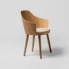 Sillón moderno Kaiak 4L Enea. Diseño en madera tapizada para interior.