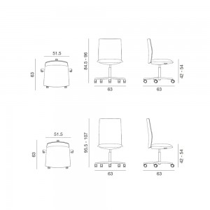 Silla Kinesit Ruedas Arper. Sillas giratorias con ruedas de oficina.