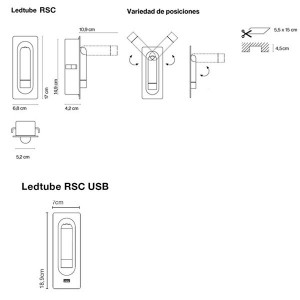 Aplique Moderno para pared Ledtube RSC de Marset. Lámparas de diseño.