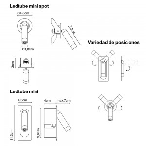 Aplique Ledtube mini de Marset. Lámparas de diseño. Apliques modernos.