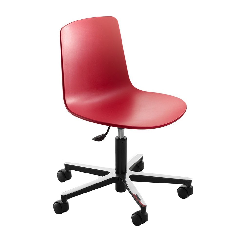 Silla Lottus Oficina de Enea. Sillas de diseño en acero con 5 ruedas.