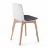 Silla moderna Lottus Wood tapizado integral de Enea. Sillas de diseño.