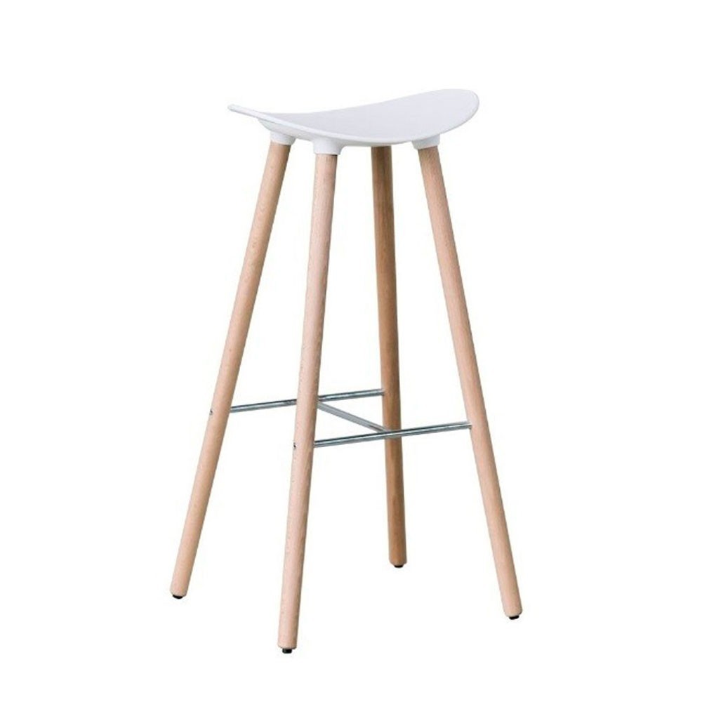 Taburete Coma wood de Enea. Diseño fijo en 4 patas de madera de roble.