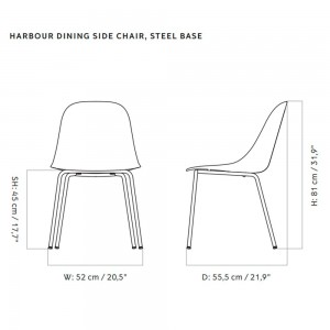 Silla Harbour Side metal tapizada Audo Copenhagen