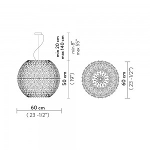 Lámpara suspendida Charlotte Globe. Iluminación para interiores Slamp.