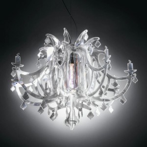Lámpara suspensión Ginetta Prisma de Slamp. Diseño italiano de luces.