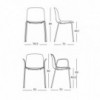 Silla Troy Polipropileno de Magis. Silla de estructura de acero apilable.