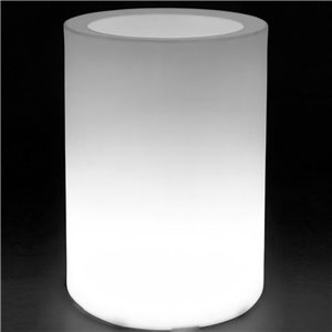 Macetero Light Cilindro Alto con Luz Led en el Interior y Mando a Distancia