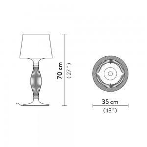 Lámpara sobremesa Liza de Slamp. Iluminación con tecnología de punta.