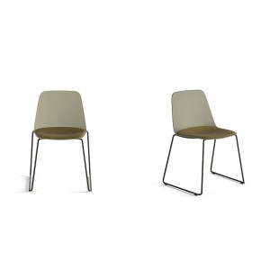 Silla Maarten plástico con base de acero. Mobilario ideal para interiores.