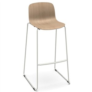 Taburete Troy Madera Patas Patín. Taburete apilable de diseño moderno.