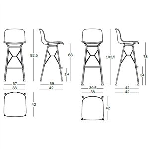 Taburete Troy Wireframe Tapizado Magis. Mobiliario original para contract.
