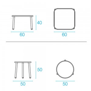 Mesa baja de diseño moderno para espacios exteriores de Emu.