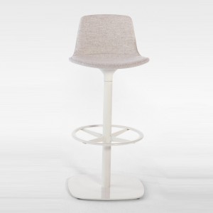 Taburete Lottus pie central con tapizado de Enea. Moderno para café.