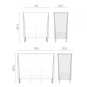 Velo Komodo Ombra Nardi. Diseños complementarios hechos para exterior.