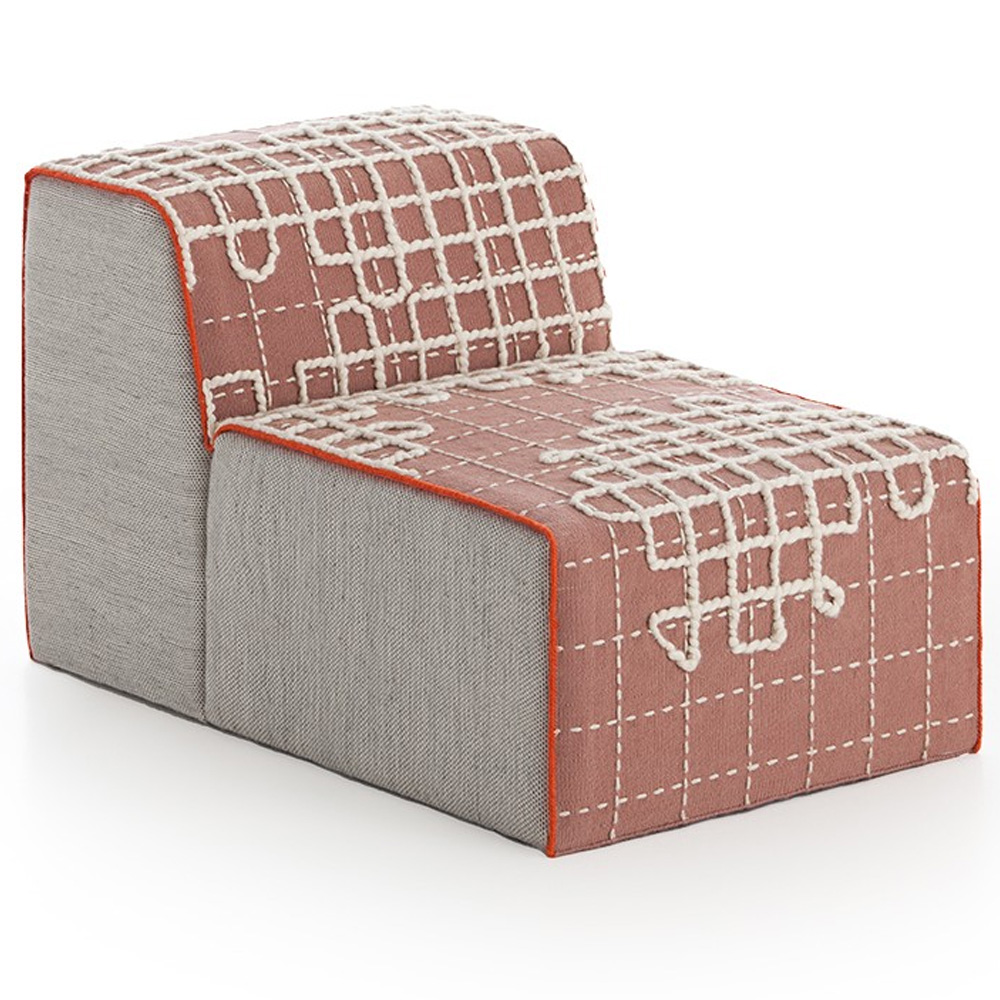 Chair Bandas A pink de GAN. Colección modular de diseño moderno para salón.
