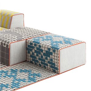 Puf Small Bandas C Turquoise de GAN. Puf pequeño de sistema modular para el hogar.