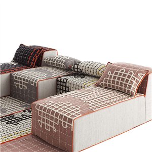 Cojín Bandas D Black de GAN. Colección de alfombras y cojines modernas.