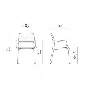 Sillón Bora de Nardi. Diseño moderno apilable ideal para exteriores.