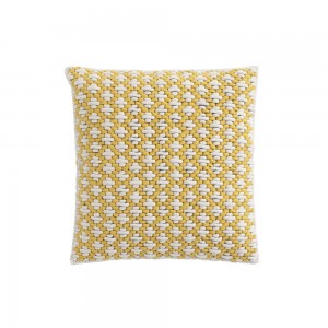 Cojín Silai cuadrado Yellow-yellow de GAN. Cojines de lana modernos.