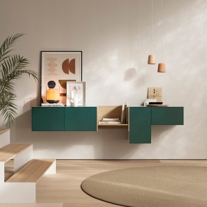 Aparador suspensión Lauki 224 de Treku. Mueble de madera moderno