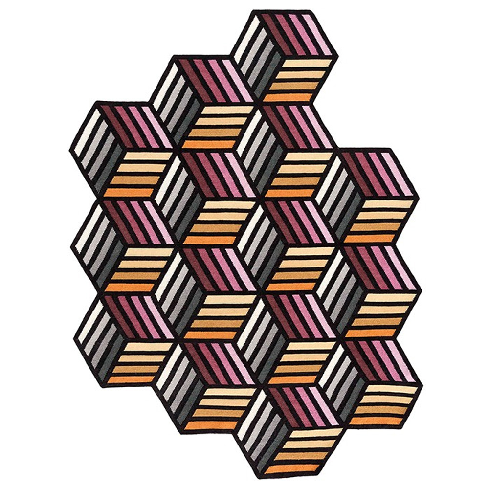 Alfombra Parquet Hexagon de GAN. Alfombras de diseño para el comedor.