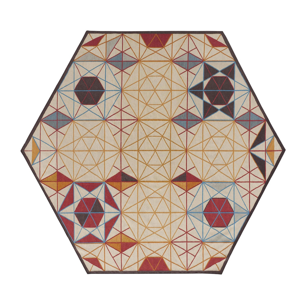 Alfombra Hexa de GAN. Alfombras modernas comedor. Alfombra hexagonal.