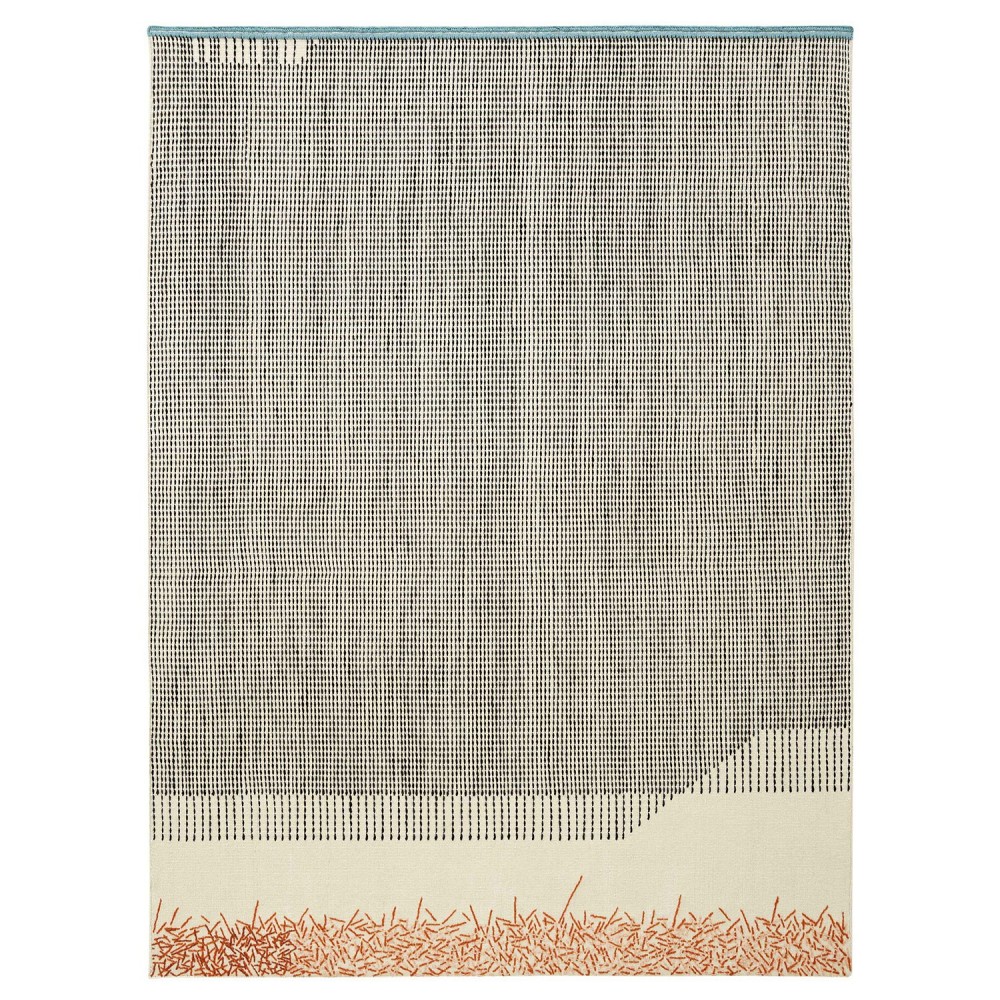 Alfombra lana rectangular Backstitch Calm Brick de GAN. Alfombras de lana.